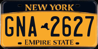NY license plate GNA2627