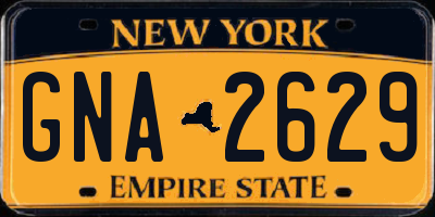 NY license plate GNA2629