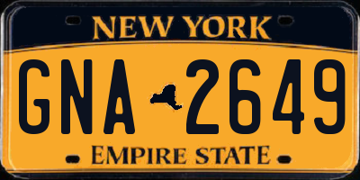 NY license plate GNA2649