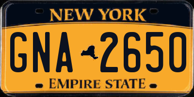 NY license plate GNA2650