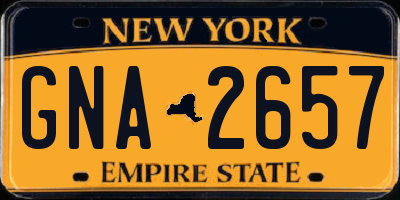 NY license plate GNA2657