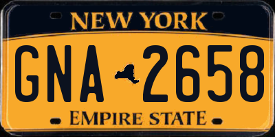 NY license plate GNA2658