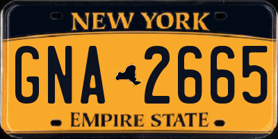NY license plate GNA2665