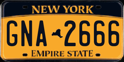 NY license plate GNA2666