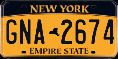 NY license plate GNA2674