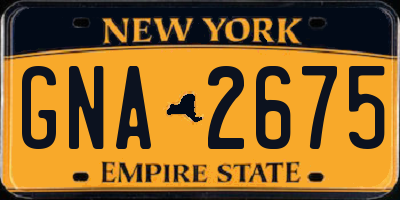 NY license plate GNA2675