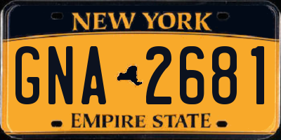NY license plate GNA2681