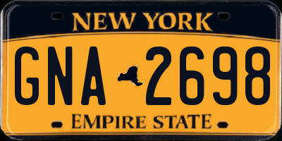 NY license plate GNA2698