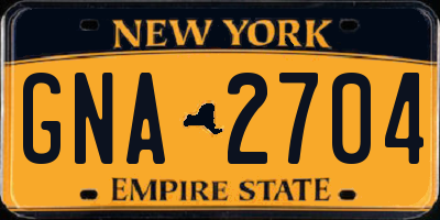NY license plate GNA2704