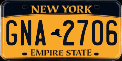 NY license plate GNA2706