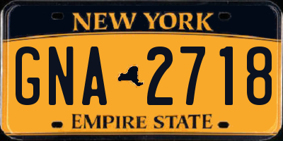 NY license plate GNA2718