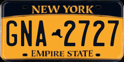 NY license plate GNA2727