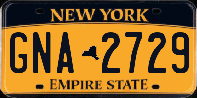 NY license plate GNA2729