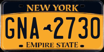 NY license plate GNA2730