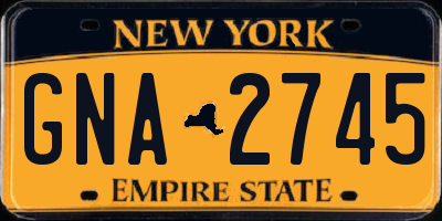 NY license plate GNA2745
