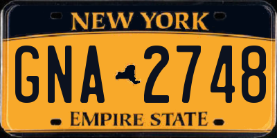 NY license plate GNA2748