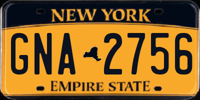 NY license plate GNA2756