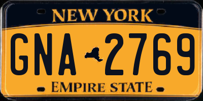 NY license plate GNA2769