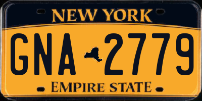 NY license plate GNA2779