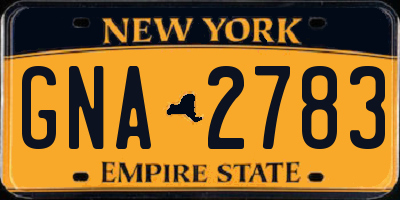 NY license plate GNA2783