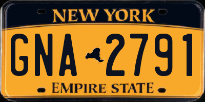 NY license plate GNA2791