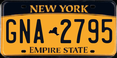 NY license plate GNA2795