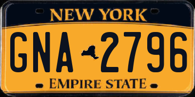NY license plate GNA2796