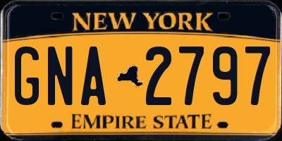 NY license plate GNA2797