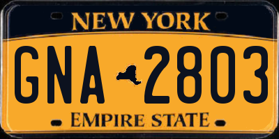 NY license plate GNA2803