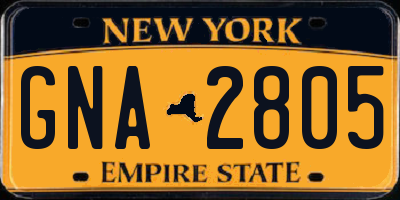 NY license plate GNA2805