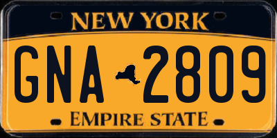 NY license plate GNA2809