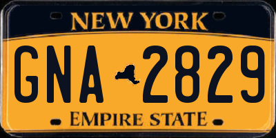 NY license plate GNA2829