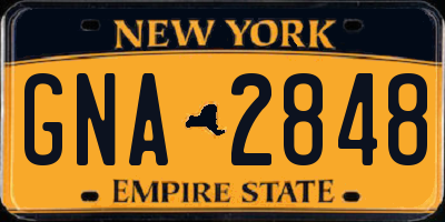 NY license plate GNA2848
