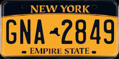 NY license plate GNA2849