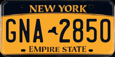 NY license plate GNA2850