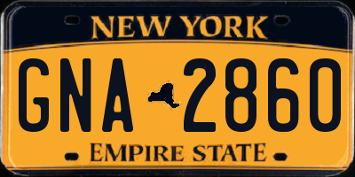 NY license plate GNA2860