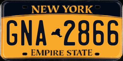 NY license plate GNA2866