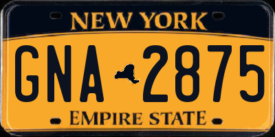 NY license plate GNA2875