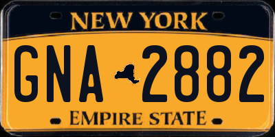 NY license plate GNA2882