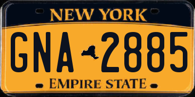 NY license plate GNA2885