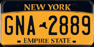 NY license plate GNA2889