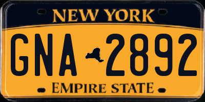 NY license plate GNA2892