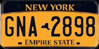NY license plate GNA2898