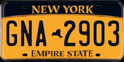 NY license plate GNA2903