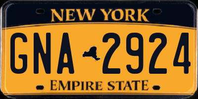 NY license plate GNA2924