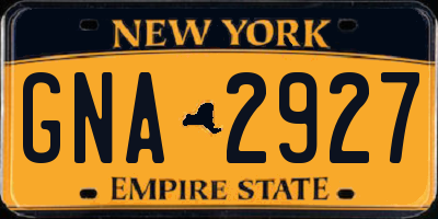 NY license plate GNA2927