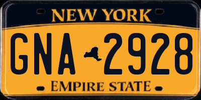 NY license plate GNA2928