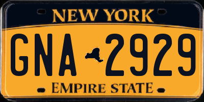 NY license plate GNA2929