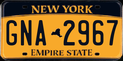 NY license plate GNA2967