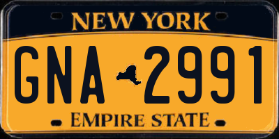 NY license plate GNA2991